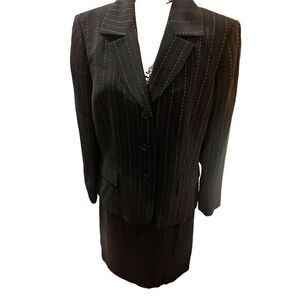 Kasper Pin Strip Stitch Skirt Suit